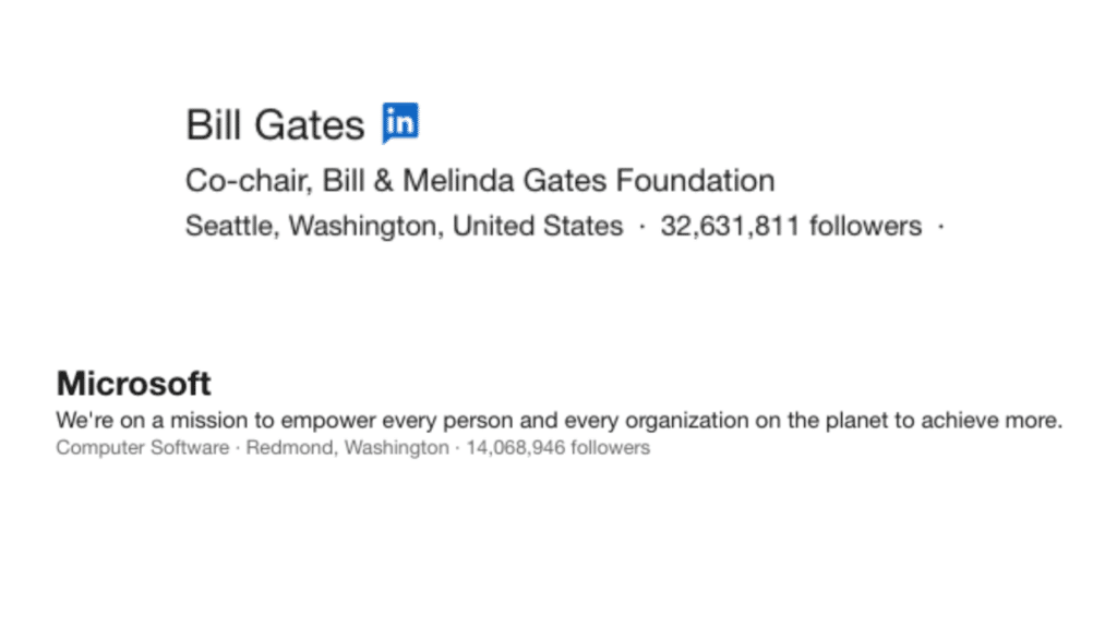 Microsoft and Bill Gates LinkedIn