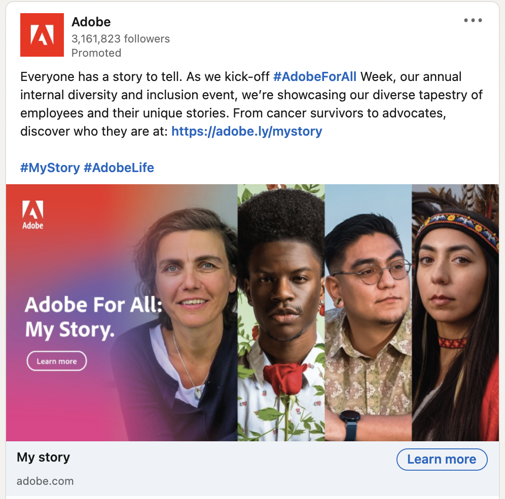 Adobe LinkedIn Ad