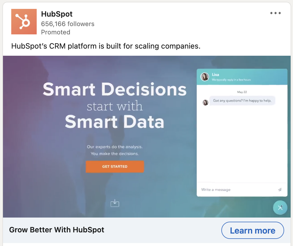 HubSpot LinkedIn Ad